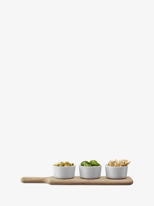 Bowl Set & Oak Paddle, White | Paddle | LSA Tableware