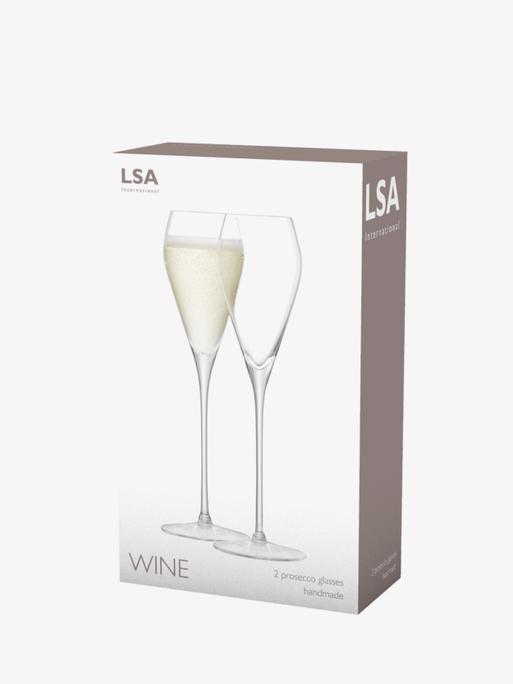 Prosecco Glass x 2 8oz Clear Wine LSA Drinkware