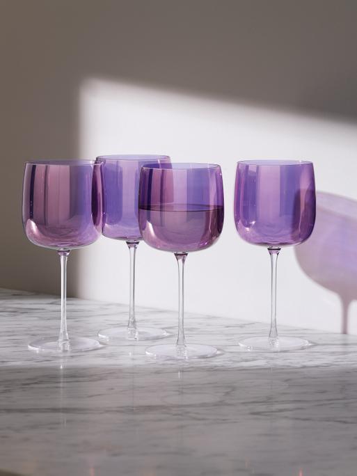Purple hot sale wine glasses