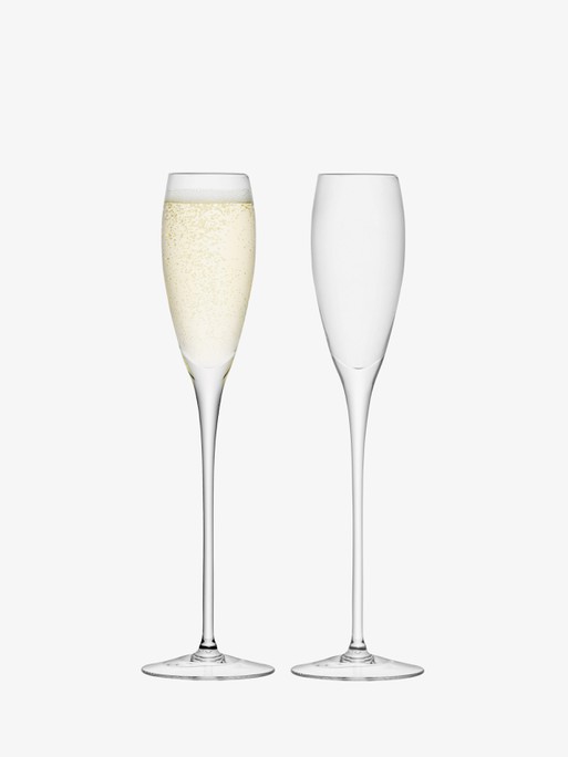 LSA Savoy Champagne Flute Set 2 200ml Clear